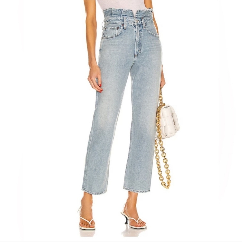 AGOLDE Lettuce Waistband Reworked High Rise Fitted 90s‎ Jean Womens 26 - Picture 2 of 7